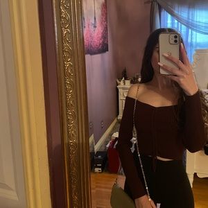 Zara off the shoulder plum top